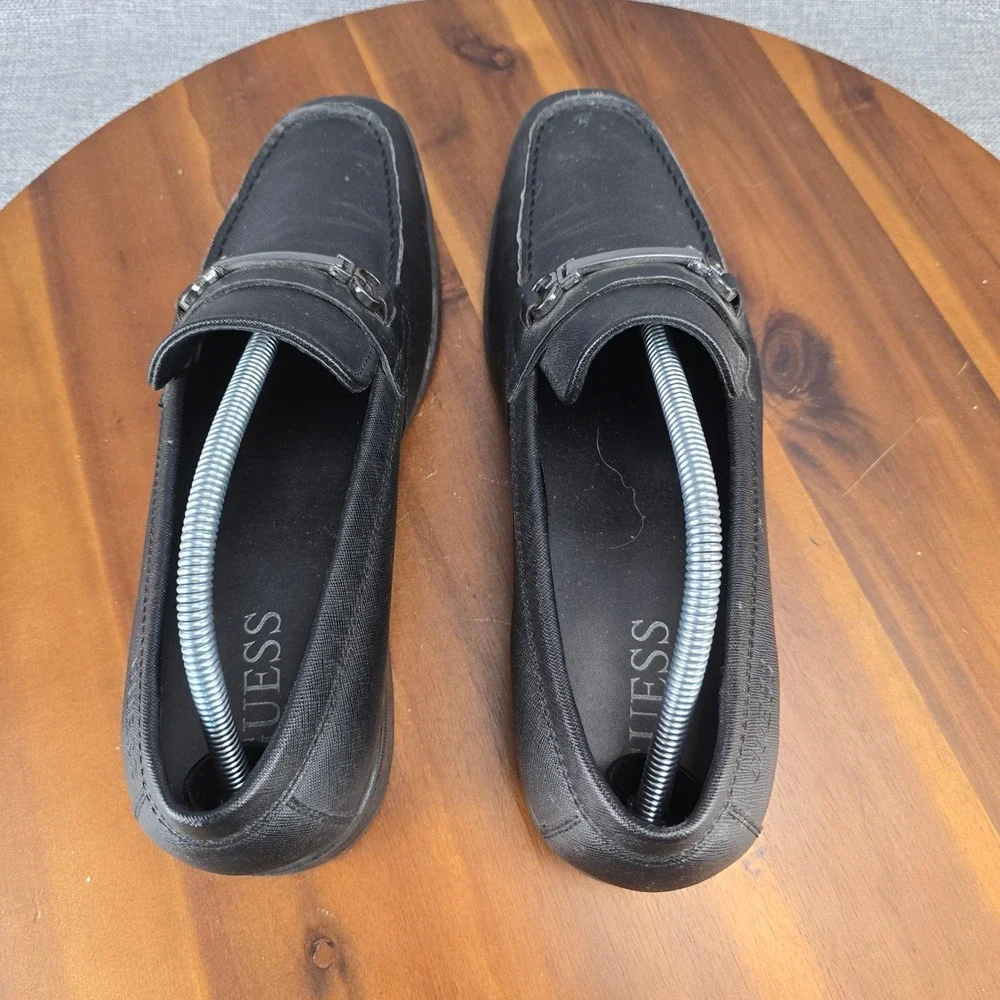 GUESS Mens Black Loafer Shoes Style GMHALDIE R Size‎ 9.5 U S